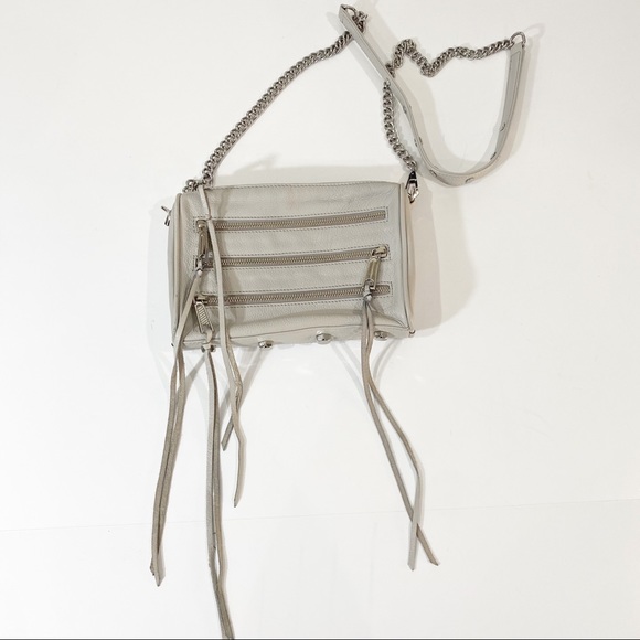 Rebecca Minkoff Handbags - Rebecca Minkoff Gray Fringe 5 Zip Gray Crossbody